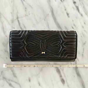 Ted Baker, Quilted Bow Detail Matinee Wallet, Black, NWOT